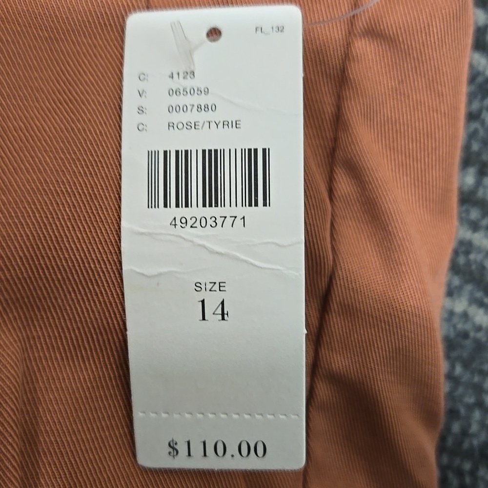 Anthropologie-Cartonniere NWT Belt Front Pants Rose 100% Lyocell-Size 14 - Picture 7 of 16